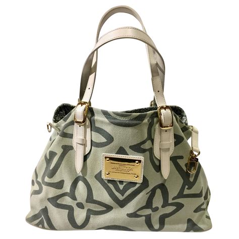 louis vuitton green canvas bag|Louis Vuitton canvas totes.